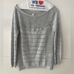 Seven 7 Sweater light grey gray EUC FALL medium